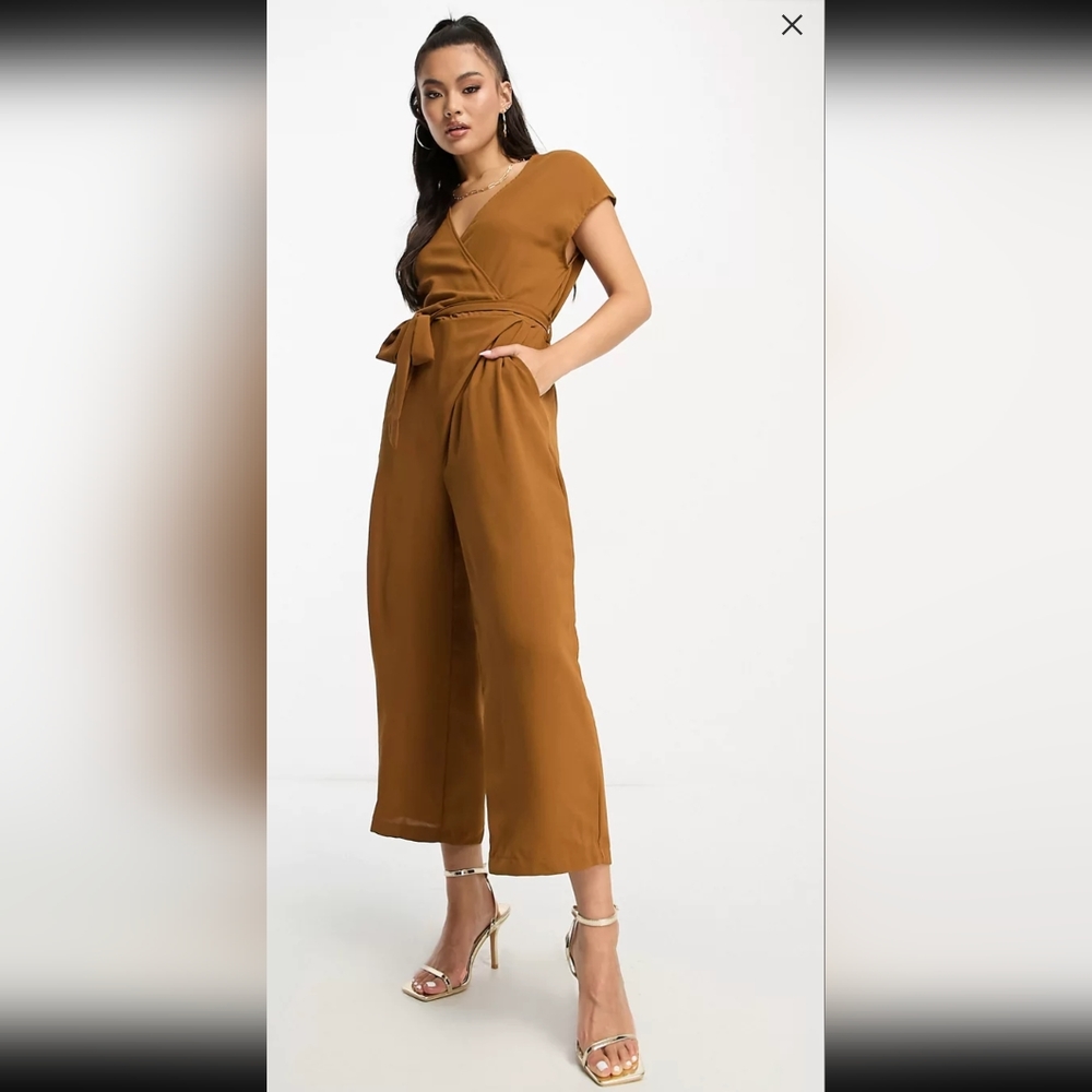ASOS Paris wrap jumpsuit n mocha